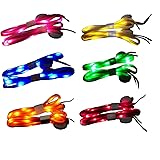 Jofan 6 Pairs Nylon LED Shoelaces Light Up Shoe Laces with 3 Modes in 6 Colors for Party Favors Hip-hop Dancing Cycling Hikin