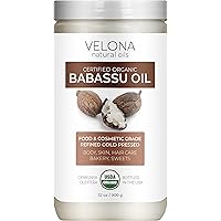 velona Babassu Oil USDA Certified Organic - 32 oz | 100% Pure and Natural Carrier Oil | Refined, Cold Pressed | Face, Hair, B