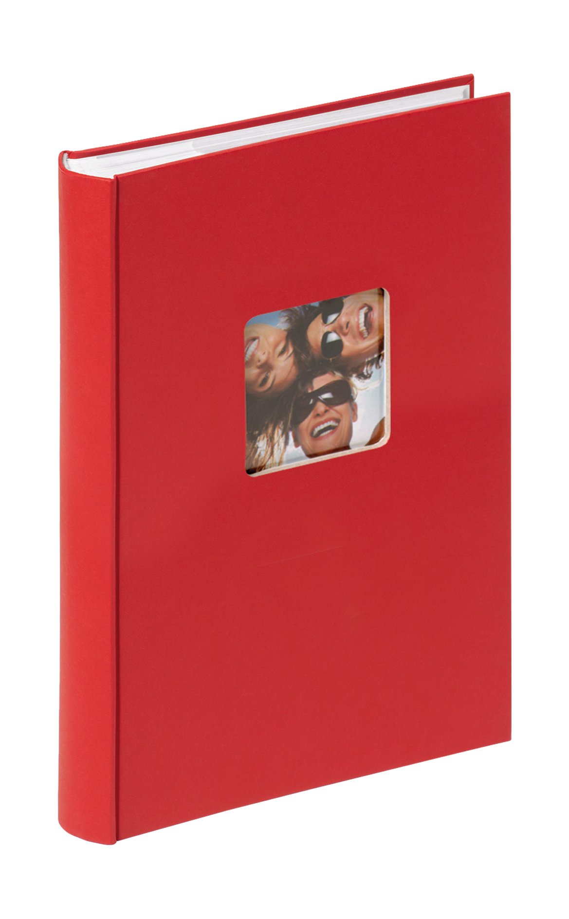 walther Design Photo Album Red 300 Photos 10 x 15 cm Memo Slip-in Album with Punched Cover, Fun ME-111-R