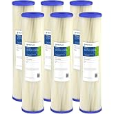 Pentair Pentek ECP20-20BB 20" x 4.5" Sediment Water Filter, Pack of 6 | Pleated Cellulose-Polyester, 20 Micron, Reduces Dirt, Sand, Silt, and Rust, 36 Square Feet of Media
