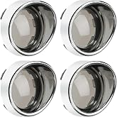 PBYMT Smoke Turn Signal Lens Cover 2" Bullet Visor-Style Chrome Bezels Compatible for Harley Touring Dyna Street Glide Road King Road Glide Softail Sportster Custom Cruiser 2000-2024 (4pcs)