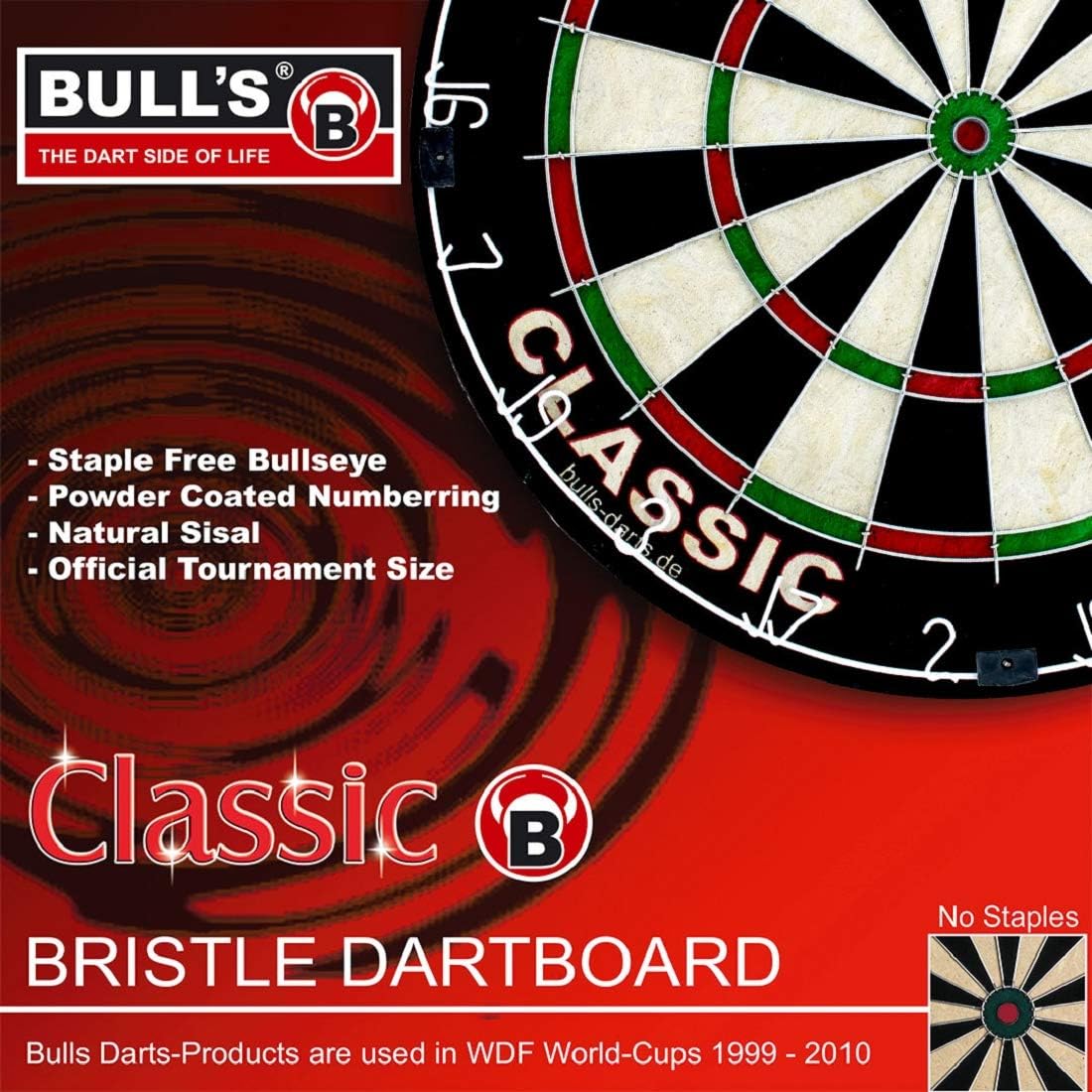 Bulls Unisex Adult Classic Bristle Dartboard - multicoloured, M, Multi-coloured - Image 3