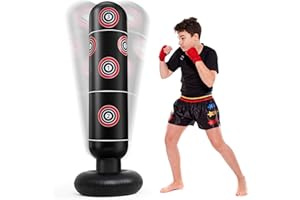 ANC POP Inflatable Punching Bag, 65 Inch Stable Inflatable Boxing Bag, Stand Kids Punching Bag Toy for Boys & Girls Age 5-12, Boxing Set for Practicing Karate, Taekwondo, MMA