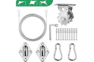 Coolyard Shade Sail Hardware Kit Ratchet Winch, Cable Rope Tightener, 6 Inch Hanging Kit Pad Eyes Snap Hooks for Rectangle Square Triangle Shade Sail Installation