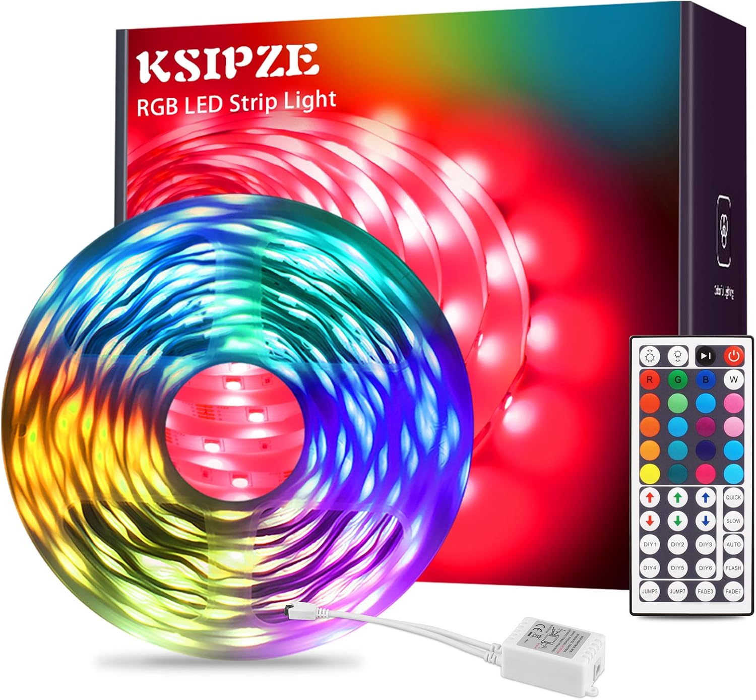 Ksipze RGB Led Strip Lights 25ft Color Changing with 44 Key