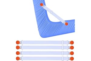 Tuyeabc Bed Sheet Straps, 4 PCS/8 Clips Fitted Sheet Straps, Adjustable Elastic Suspenders Gripper Sheet Holders Keep Sheets Firm & Tight, Easy-to-Install and Keep Sheets in Place All The time