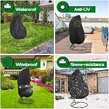 Ruucy Waterproof Egg Chair Cover 210D Oxford with Zipper 190x115cm view 6