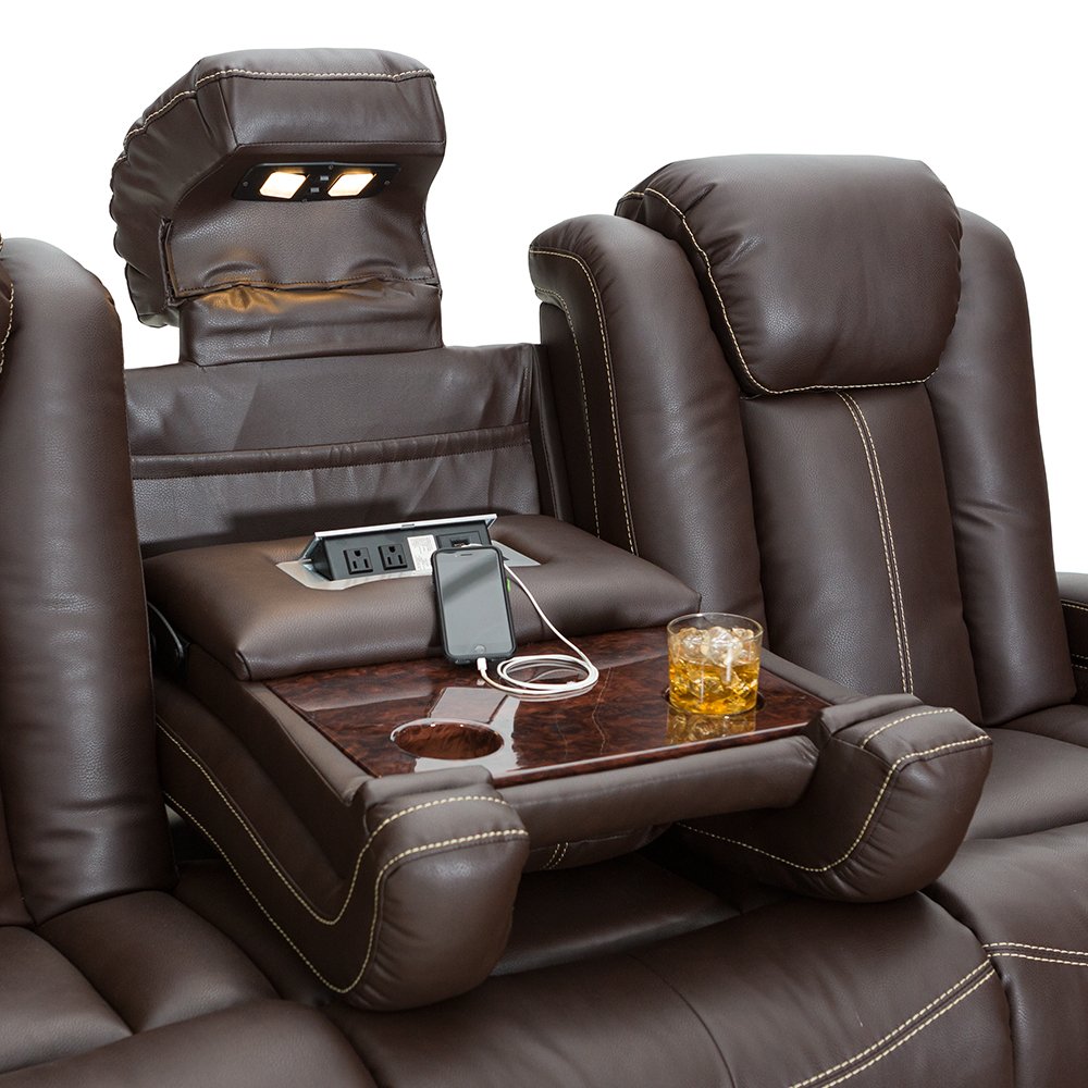 Seatcraft Republic Leather Home Theater Seating Power Recline (Row of
