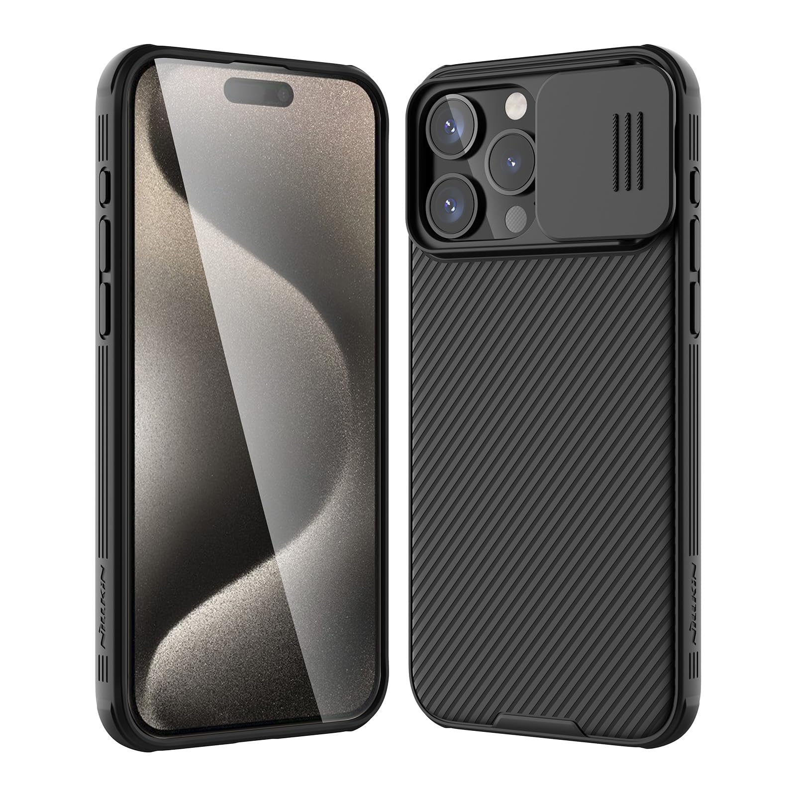 Nillkin - Camera Protective Case, CamShield Pro Case [Camera Protection] PC+TPU Bumper for iPhone 15 Pro Max 6.7" 2023, Black