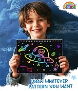 ZMLM Scratch Art for Kids 2 Pack Large Rainbow Scratch Notebooks Blue view 3