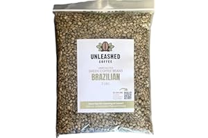 Unleashed Coffee | Unroasted Brazilian Coffee | Direct Trade | Unroasted Coffee Beans for Roasting | Non GMO Arabica Coffee | Single Origin, Farm Fresh Gourmet Coffee | 2 LB Bag