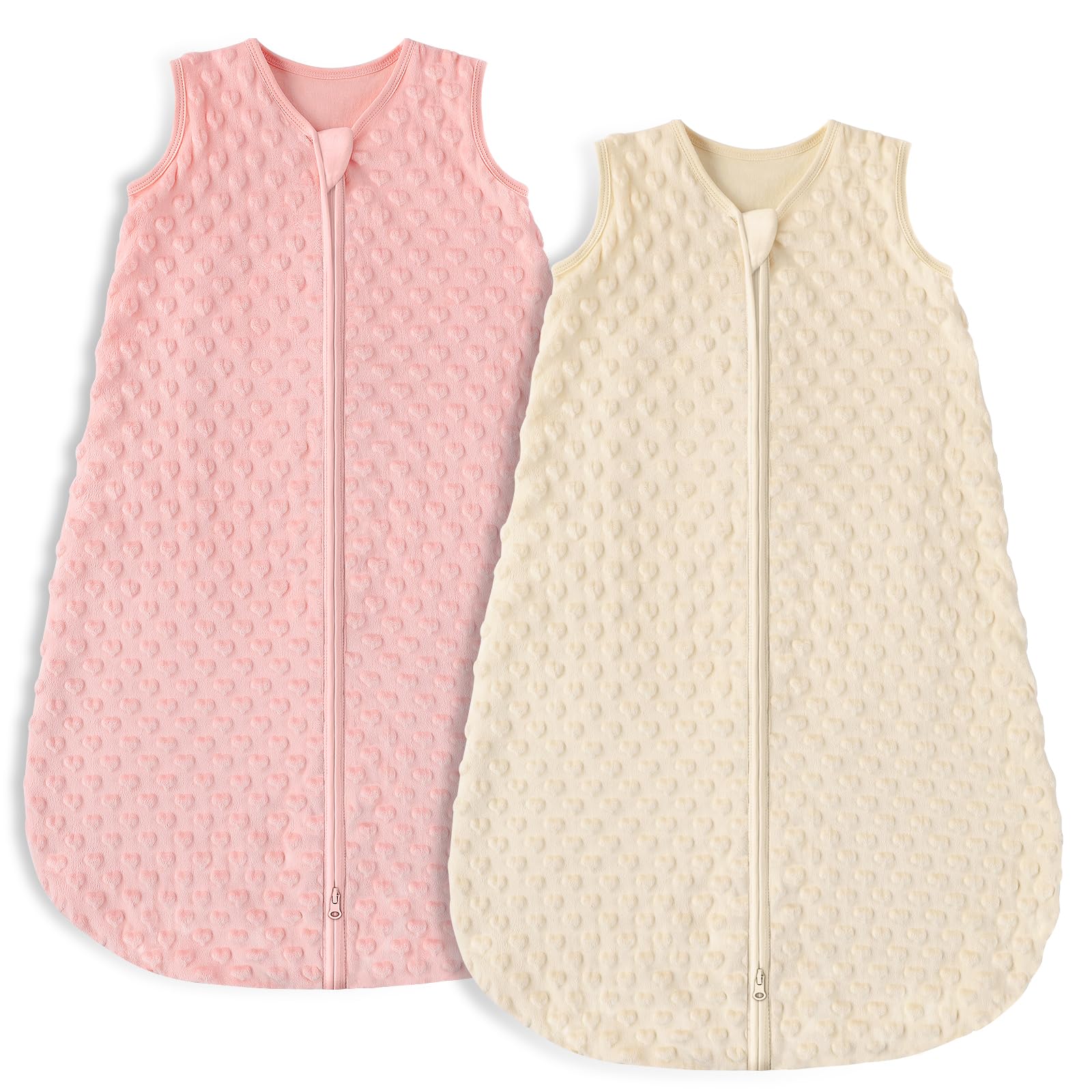 Looxii Baby Sleeping Bag 1.5TOG Cotton Soft Newborn Sleepsack Unisex Baby Wearable Blanket for Boys and Girls 18-24 Months Pink & Apricot — image 1