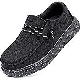 Blikcon Boys Girls Slip-On Casual Boat Shoes Light-Weight Lace Up Loafers(Toddler/Little Kid/Big Kid)