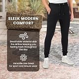 Bonjour Slim Fit Joggers for Men with Zip Pockets Black Large view 4