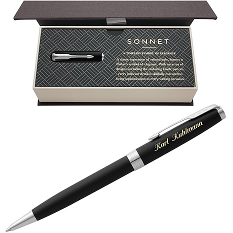 PARKER Kugelschreiber SONNET MATTE BLACK P.T. 1931524 mit persönlicher Laser-Gravur