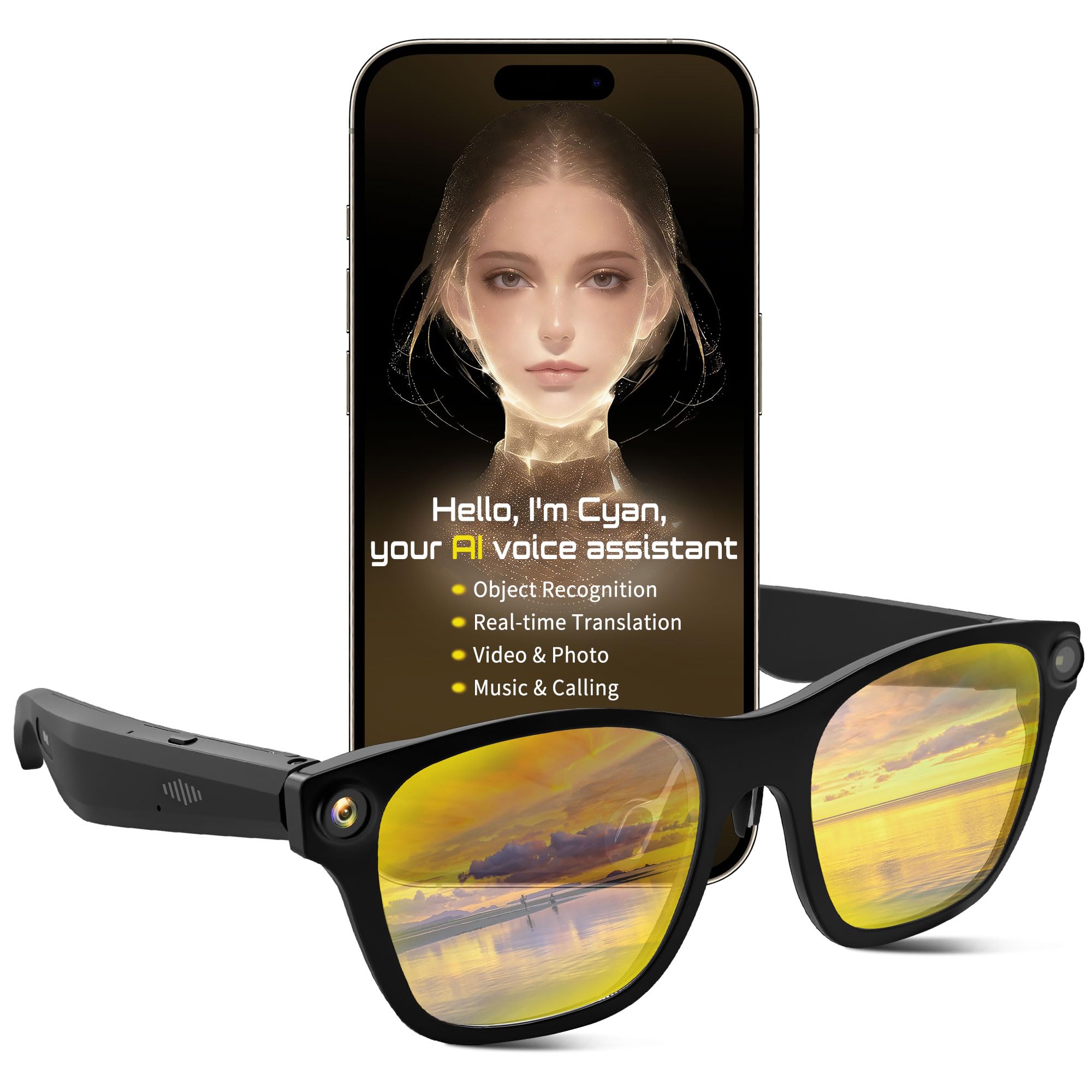 Photo 1 of Innovative Smart Glasses,2026 Cutting-Edge AI HD Camera Glasses,AI Voice Assistant,Object Recognition,100+ Languages Real-time Translation,Support Video Photo Music Calling,Wearable Tech for Men Women