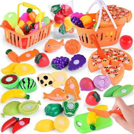 Niños Fingir Papel Jugar Cocina Fruta Vegetal Comida Juguete Set de corte Juguete de regalo zycShang (24PC): Amazon.es: Juguetes y juegos