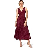 Adrianna Papell Womens Soutache Embroidery Midi Dress