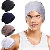 Syhood 5 Pcs Unisex Slouchy Beanie Hats for Men Women Summer Beanie Hats Lightweight Baggy Dwarf Soft Chemo Sleep Caps