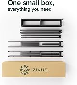 Zinus Justin Double Bed Frame 4ft6 135 x 190 cm Steel Slat Support Black view 7
