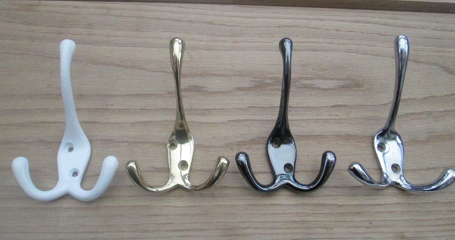 IRONMONGERY WORLD® Victorian Style Metal Triple Double Coat Hook