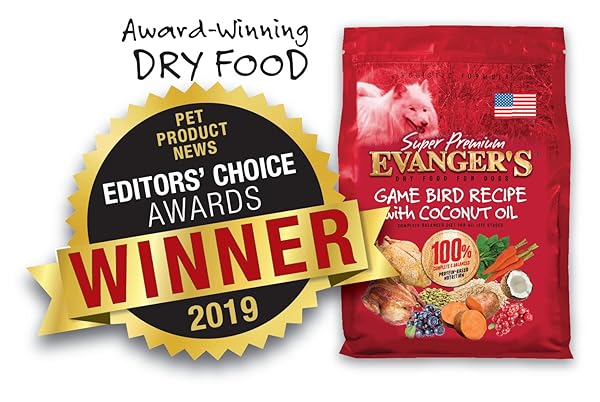 EVANGER’S SUPER GAMEBIRD RECIPE WITH COCONUT OIL DRY DOG FOOD – 4.4 LB BAG – HYPOALLERGENIC DUCK & TURKEY FORMULA – GRAIN-FREE, SUPPORTS DIGESTIVE & COAT HEALTH