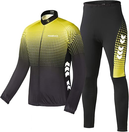 Completo Ciclismo Invernale Uomo - Maglia E Pantaloni Imbottiti Con Gel Pad, Traspirante, Antivento, Riflettente - Foto 3