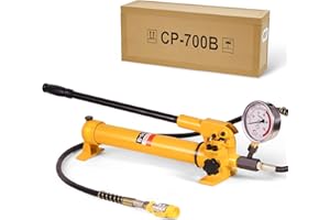 TOORGO CP-700 Hydraulic Hand Pump with Oil Gauge,Hand Operated Pump Manual Pump Hydraulic Pump for Lifting Cylinders