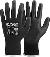 KAYGO KG11PB PU Coated Work Gloves 12 Pairs X-Large Black