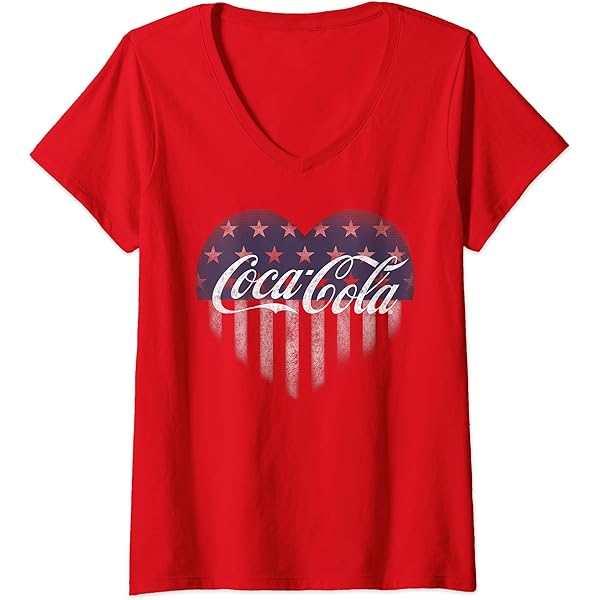 Amazon.com: Womens Coca-Cola - Vintage Coke V-Neck T-Shirt
