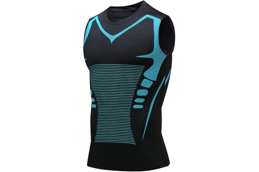 Compression Shirt Men Slimming Body Shaper Vest Crewneck Workout Tank Top | Tummy Control Undershirts, Gynecomastia Compression Shirts, Back Support, Sleeveless Muscle Shirts, Shaping Tank Top