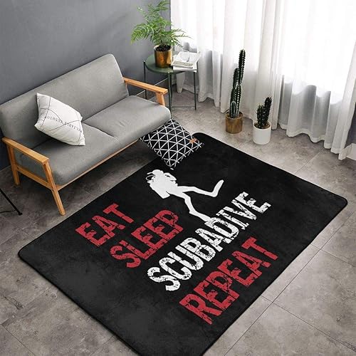 Jingclor Eat Sleep Scuba Dive Repeat Area Rugs, Bedroom Living Room Kitchen Mat, Non-Slip Floor Mat Doormats Nursery Rugs, Children Play Throw Rugs Carpet Yoga Mat