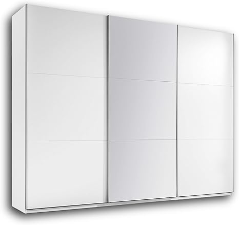 Stella Trading Bravo Eleganter Kleiderschrank Mit Viel Stauraum Vielseitiger Schwebeturenschrank In Weiss Mit Grosser Spiegeltur 270 X 226 X 60 Cm B H T Amazon De Kuche Haushalt
