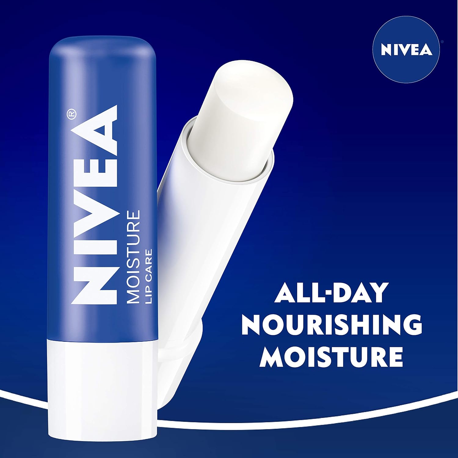 NIVEA Moisture Lip Care, Unisex Intensively Moisturizing Balm, 0.17 oz, Pack Of 4 : Beauty