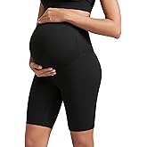 CRZ YOGA Butterluxe Maternity Biker Shorts 8" - Over The Belly Pregnancy Yoga Workout Womens Activewear Buttery Soft