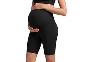 CRZ YOGA Butterluxe Maternity Biker Shorts 8" - Over The Belly Pregnancy Yoga Workout Womens Activewear Buttery Soft