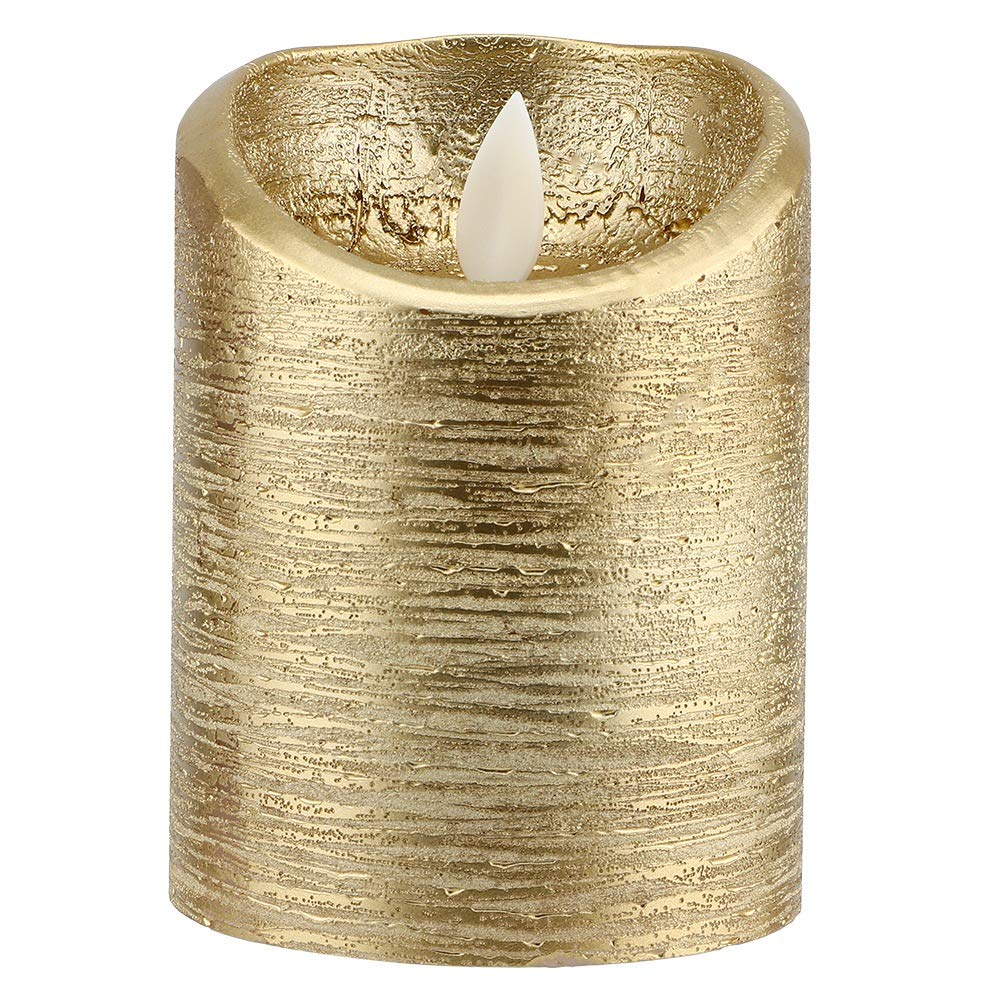 Led Flame-Less Candles Battery Operated Gold Swinging Flame Electric Candle Lights Wedding Party Supplies(M)