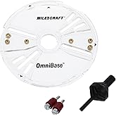 Milescraft 6202 Omni Base &ndash; Universal 7&rdquo; Router Base Plate, Mounting Wings Adjust to Any Router, Clear Design Improves Visibility, Includes Centering &amp; Mortise Pins. Fits 1-3/16&rdquo; Porter Cable Bushings