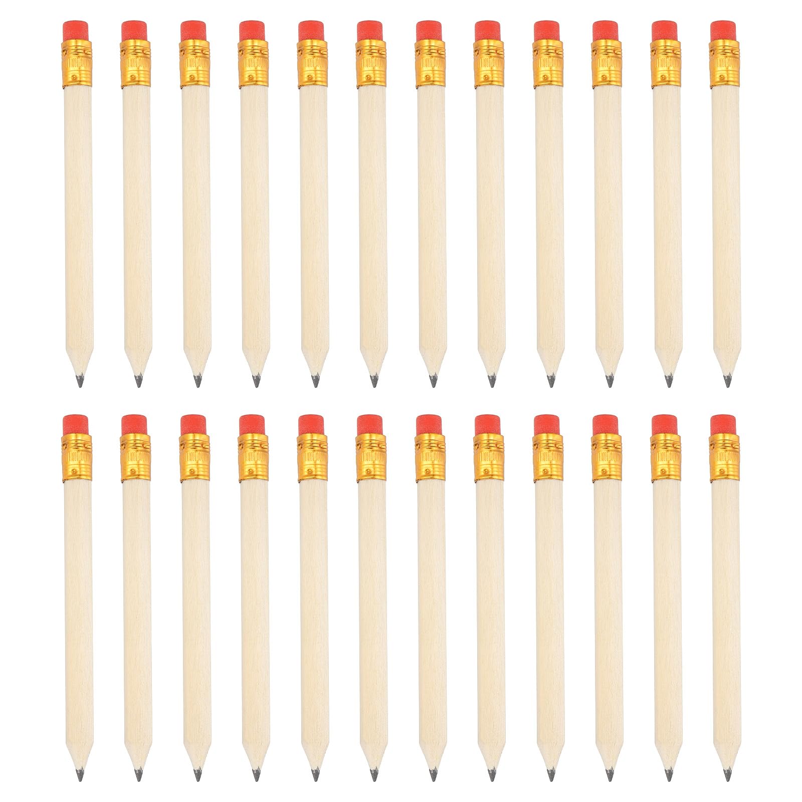 PATIKIL Half Golf Pencils Bulk, 48 Pack Pre-Sharpened Short Hexagon Wooden Pencils Mini HB Graphite Woodcase Pencil with Red Eraser for Classroom Office Writing Supplies