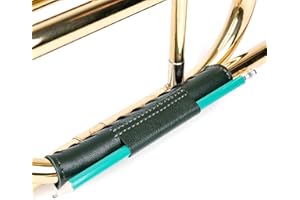 MG LEATHER WORK Trombone Neck Guard Padded. Genuine leather protection. Trombone neck cover Trombone neck wrap. Moist, dirt, oil protection. Protective neck pad. Trombone accessories (Green)