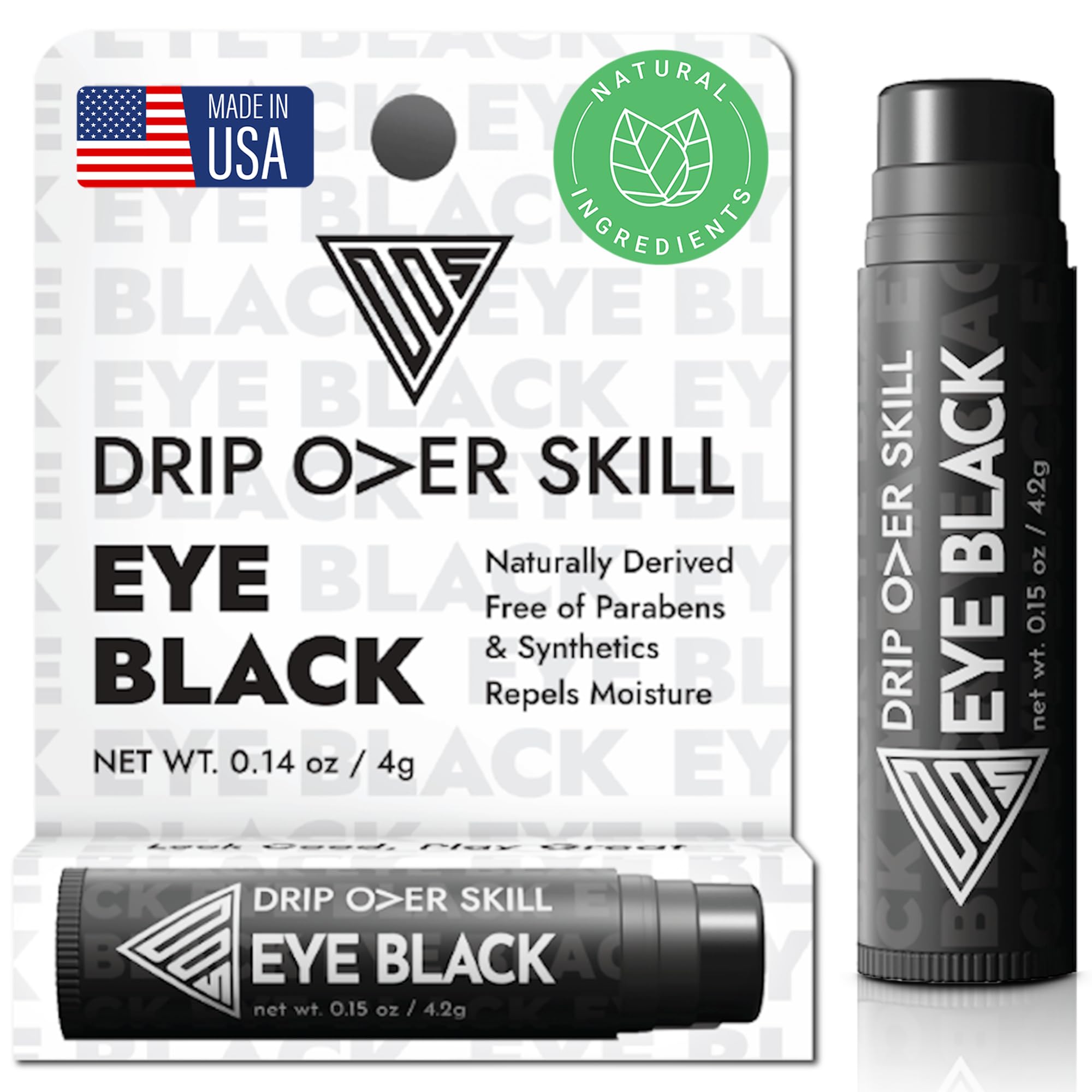 D.R.I.P Over Skill Eye Black & Face Paint, Clean & Natural Ingredients, Dermatologist-Tested, Hypoallergenic, Anti-Glare Sports, Baseball, Softball, Lacrosse, Football Drip Stick, Halloween Costumes
