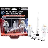 Space Adventure 4-Piece Astronaut &amp; Spacecraft Playset Toy for Kids Ages 3+ | Die-cast metal shuttle, promotes imaginative play, perfect for gifting, detailed playset construction,