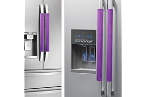 Nuovoware Refrigerator Door Handle Covers Set of 4, Make Kitchen Appliance Fridge Oven Microwave Dishwasher Clean,Protect Antiskid Washable Decor Cloth,Keep Off Smudges Fingerprint Oil Stain, Purple