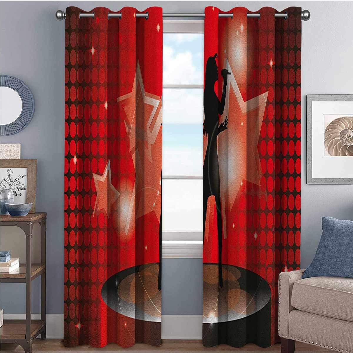 Popstar - Cortina oscurecida con ojales para habitación de fiesta