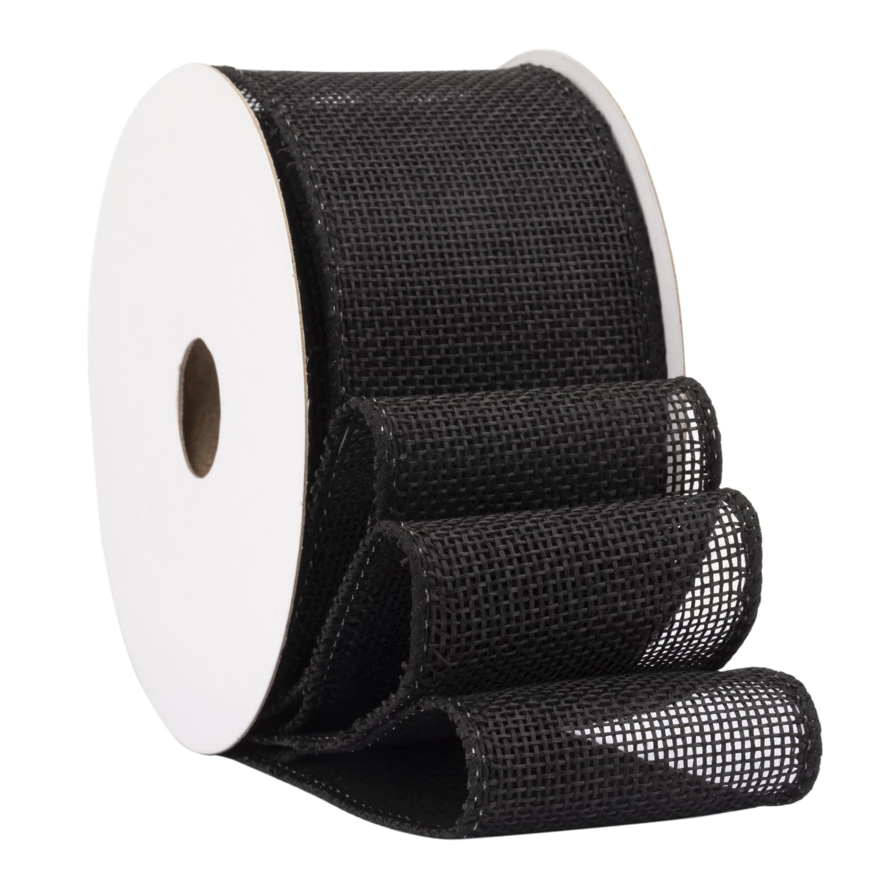 Fondersy 9-Meter Black Burlap Ribbon Wired Burlap Ribbon - 50mm Width for Gift Wrapping, Floral Arrangements, Wreath Making, and Christmas Decor