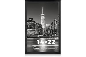Annecy 14x22 Picture Frame Black（1 Pack）, 14 x 22 Picture Frame for Wall Decoration, Classic Black Minimalist Style Suitable for Decorating Houses, Offices, Hotels