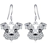 Schnauzer Earrings 925 Sterling Silver Schnauzer Dangle Earring Pet Dog Earrings Schnauzer Jewelry Gifts for Women