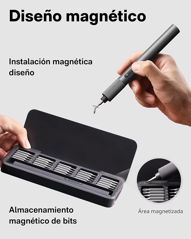 Destornillador Eléctrico Mini 25 en 1, Kit 3.7V Precisión