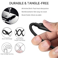 Laugwey Multifunction USB Charging Cable Set,3 Pack