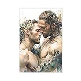 HMLZSJ Nude Muscle Male Torso Portrait Art Gay